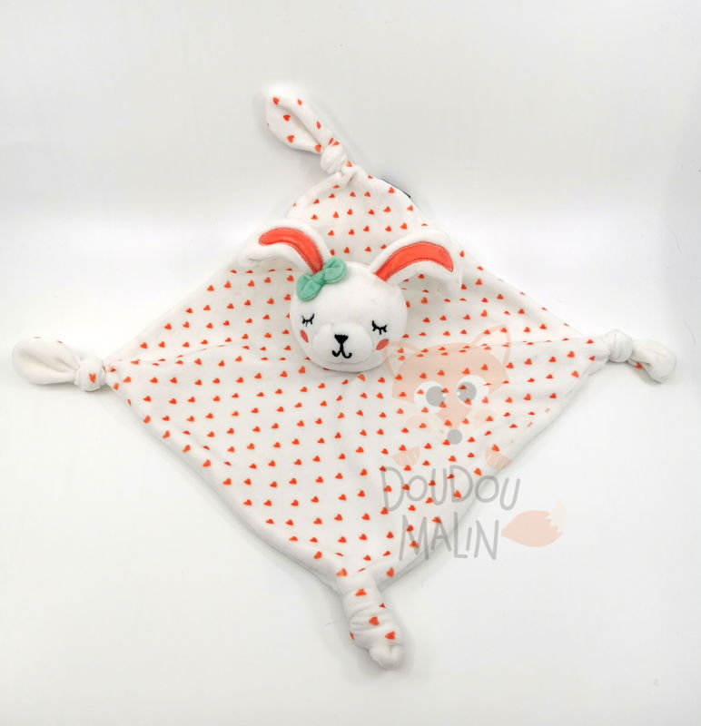  comforter rabbit white orange heart 25 cm 